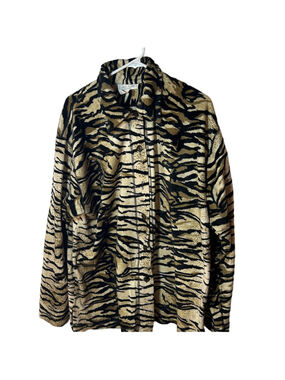vintage tall girl polyester animal print shacket size XL *flaw